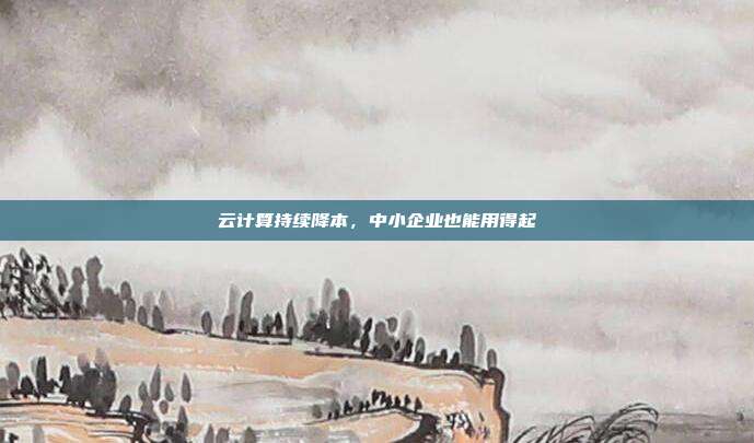 云计算持续降本,中小企业也能用得起