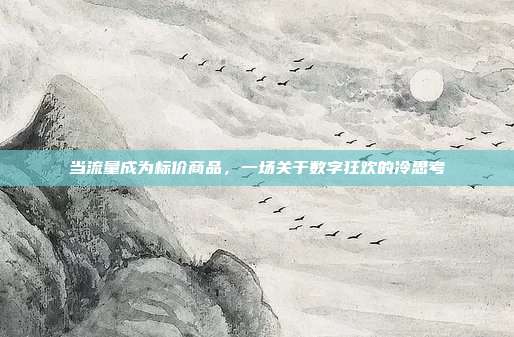 当流量成为标价商品，一场关于数字狂欢的冷思考