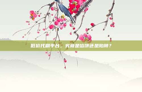 低价代刷平台,究竟是馅饼还是陷阱?