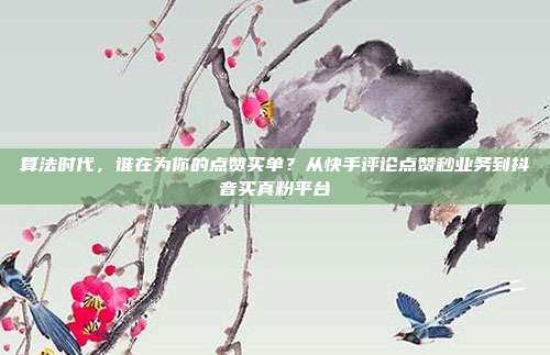 算法时代,谁在为你的点赞买单?从快手评论点赞秒业务到抖音买真粉平台