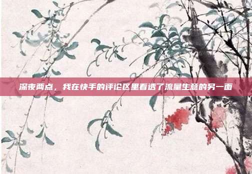 深夜两点,我在快手的评论区里看透了流量生意的另一面