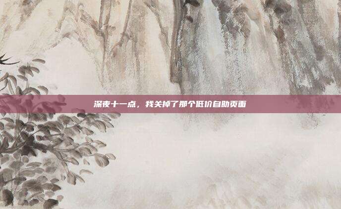深夜十一点，我关掉了那个低价自助页面