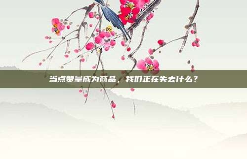 当点赞量成为商品，我们正在失去什么？