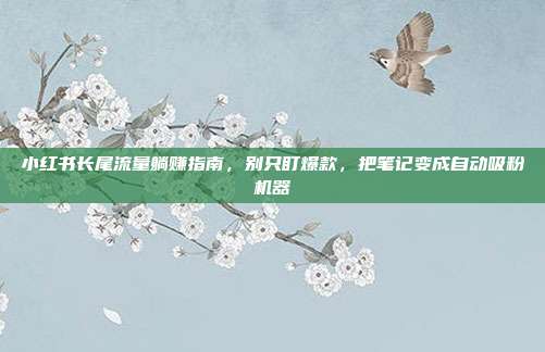 小红书长尾流量躺赚指南,别只盯爆款,把笔记变成自动吸粉机器