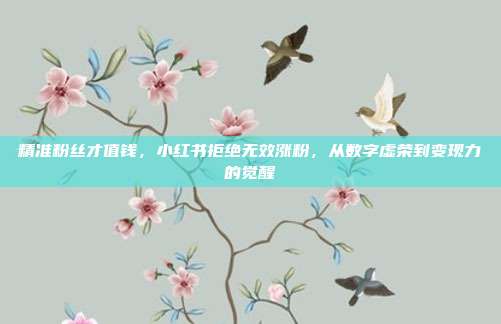 精准粉丝才值钱,小红书拒绝无效涨粉,从数字虚荣到变现力的觉醒