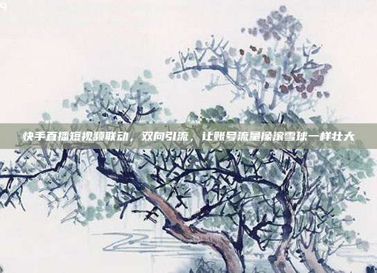 快手直播短视频联动，双向引流，让账号流量像滚雪球一样壮大