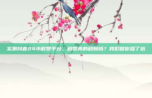 实测抖音24小时赞平台,秒赞真的秒到吗?我们替你踩了坑