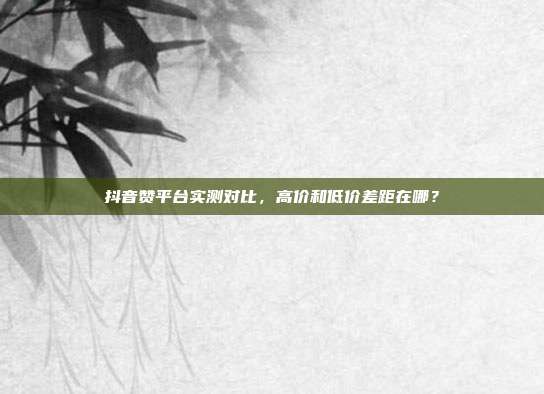 抖音赞平台实测对比,高价和低价差距在哪?
