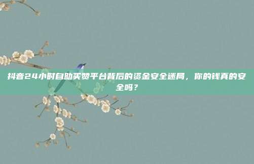 抖音24小时自助买赞平台背后的资金安全迷局,你的钱真的安全吗?