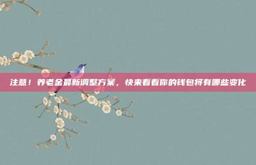 注意!养老金最新调整方案,快来看看你的钱包将有哪些变化