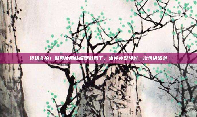现场实拍!别再传那些模糊截图了,事件完整经过一次性讲清楚