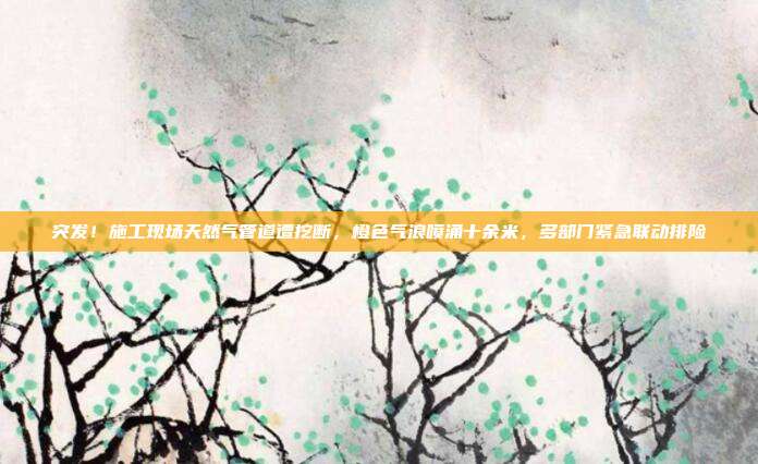 突发!施工现场天然气管道遭挖断,橙色气浪喷涌十余米,多部门紧急联动排险