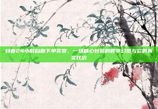 抖音24小时自助下单买赞,一场精心包装的数字幻觉与它的真实代价