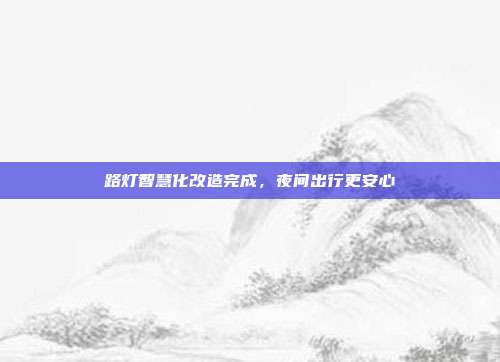 路灯智慧化改造完成,夜间出行更安心