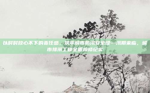 以时时放心不下的责任感,筑牢城市防汛安全堤—汛期来临,城市排涝工程全面检修纪实