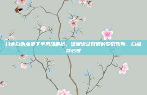 抖音自助点赞下单风险解析，流量泡沫背后的隐形陷阱，自媒体必看