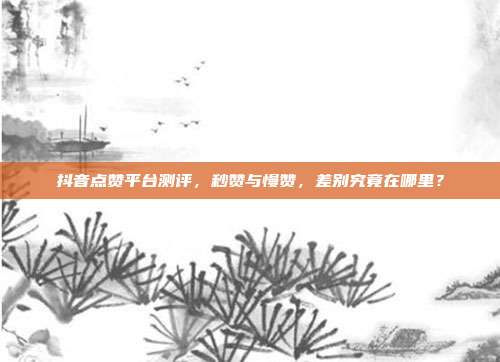抖音点赞平台测评,秒赞与慢赞,差别究竟在哪里?