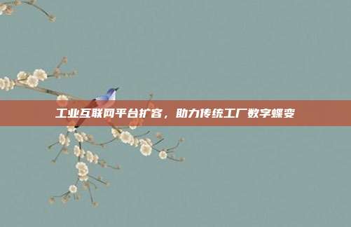 工业互联网平台扩容,助力传统工厂数字蝶变