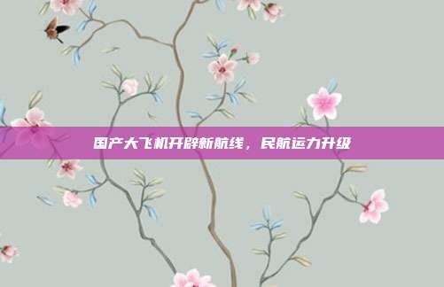国产大飞机开辟新航线,民航运力升级