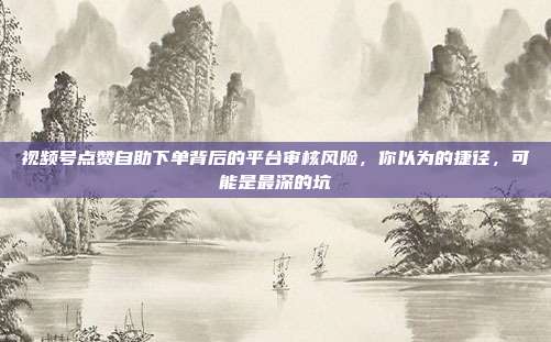视频号点赞自助下单背后的平台审核风险,你以为的捷径,可能是最深的坑