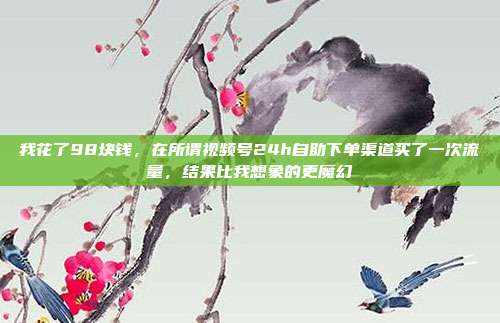 我花了98块钱,在所谓视频号24h自助下单渠道买了一次流量,结果比我想象的更魔幻